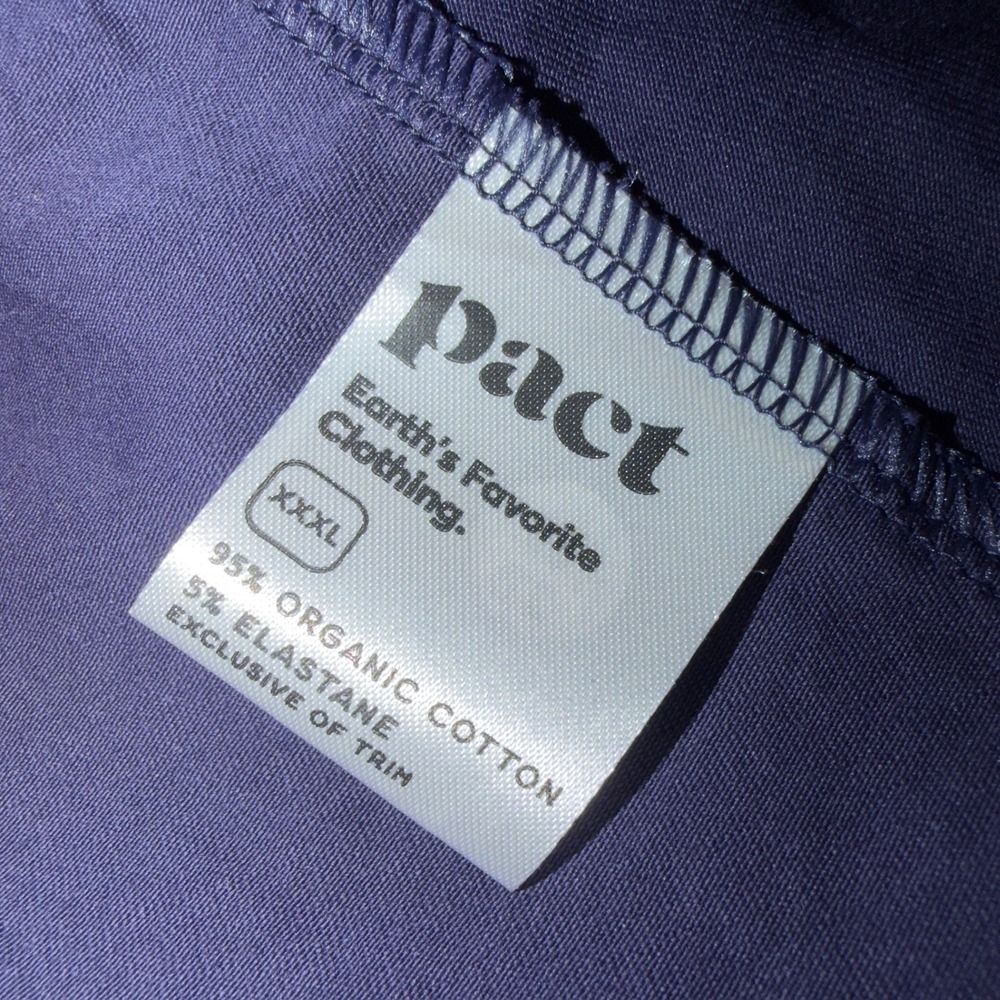 Pact Organic Cotton Wrap V-Neck Dress Purple XXXL Short Sleeve A-Line Fit Flare - Picture 6 of 6